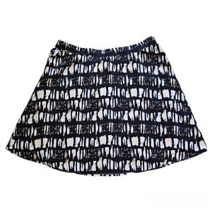 Banana Republic Mini Skater A Line Skirt Print Elastic Waistband Black XL
